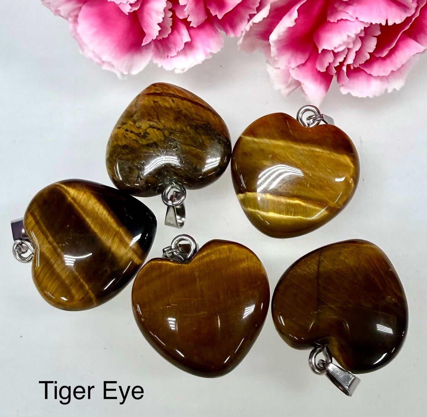 Wholesale Lot 15 Pcs Natural Crystal 2 cm Heart Pendant Healing Energy