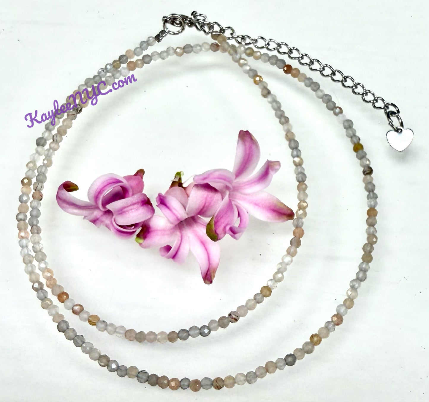 6 PCs 2mm Natural Mix Moonstone Necklaces