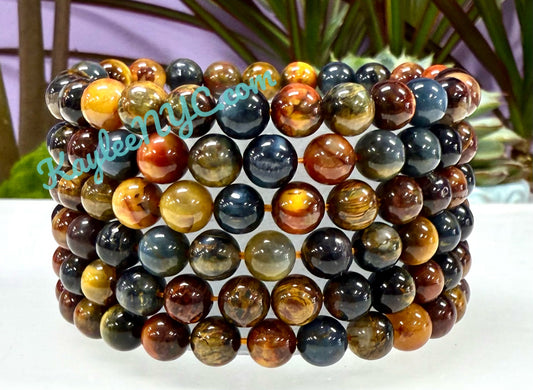 Wholesale 6 Pcs Natural Pietersite 7mm 7.5” Crystal Healing Stretch Bracelet