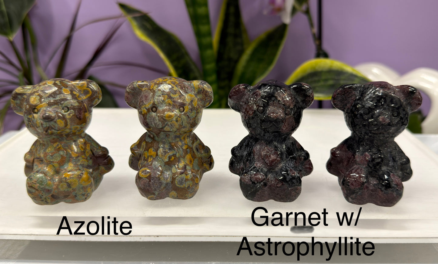 8 PCs Natural Crystals Teddy Bears healing energy