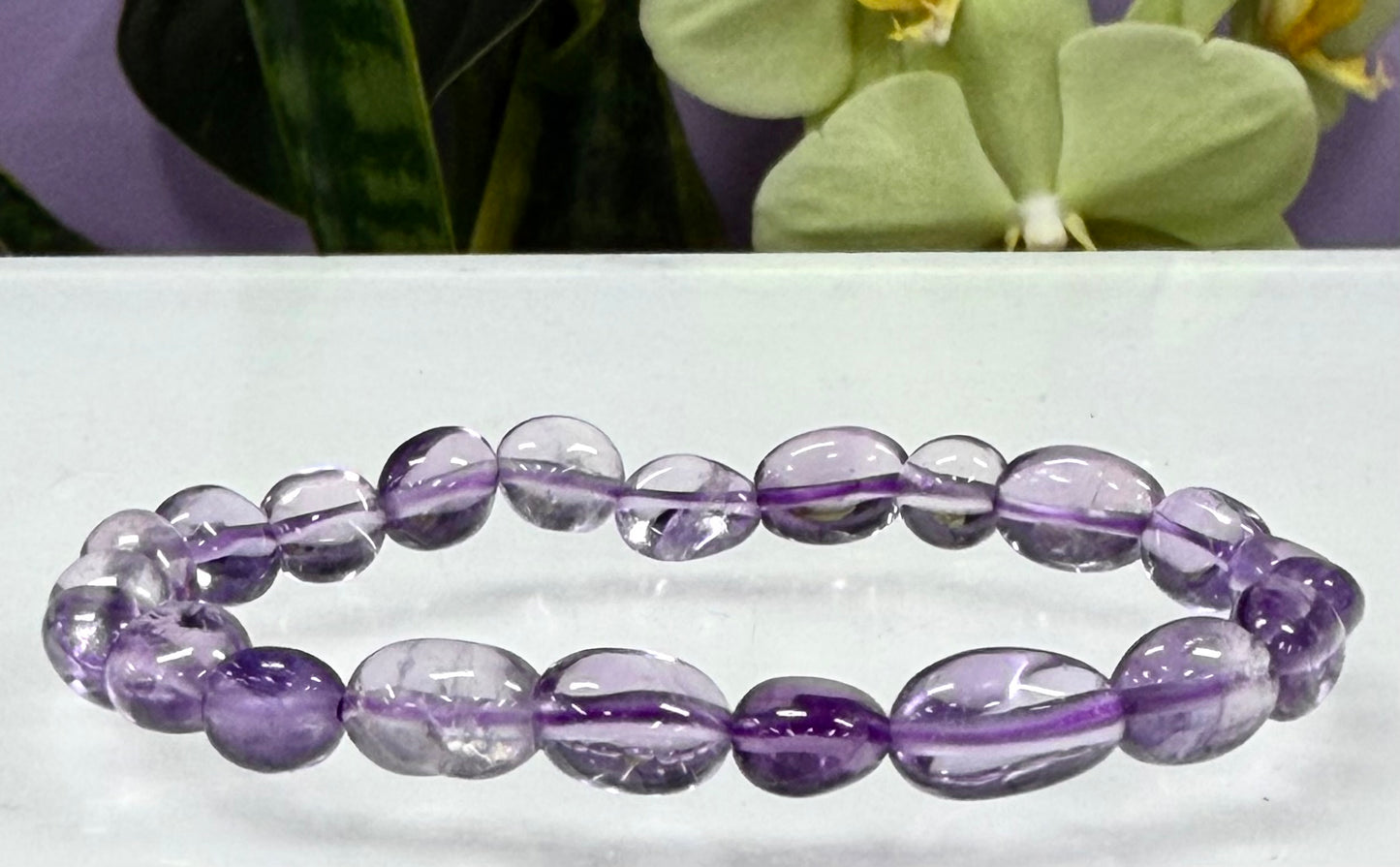 Wholesale 6 Pcs 6mm Natural Amethyst 7” Crystal Healing Stretch Bracelet