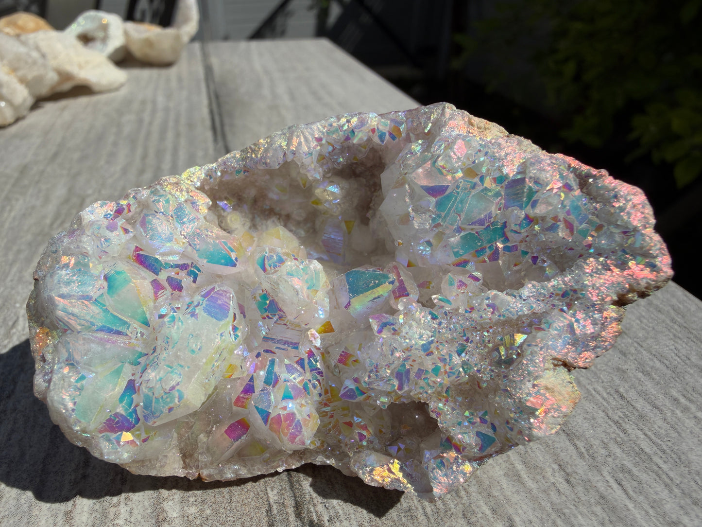 Wholesale Lot 2 Lb Angel Aura White Druzy Quartz Geode Crystal Healing Energy