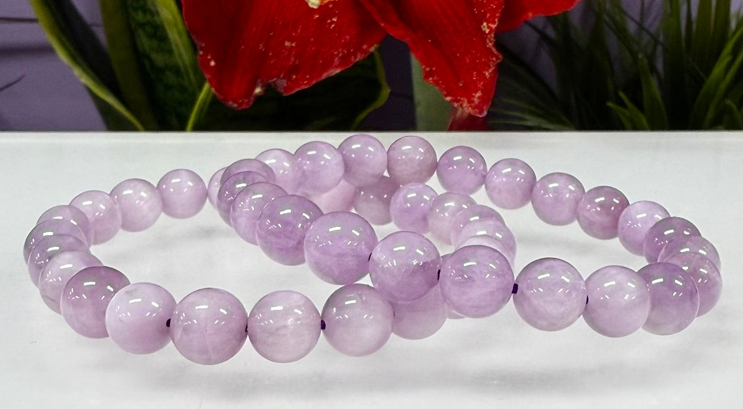 Wholesale 6 Pcs Natural Kunzite 8.4-9mm 7.5” Crystal Bracelet Healing Energy
