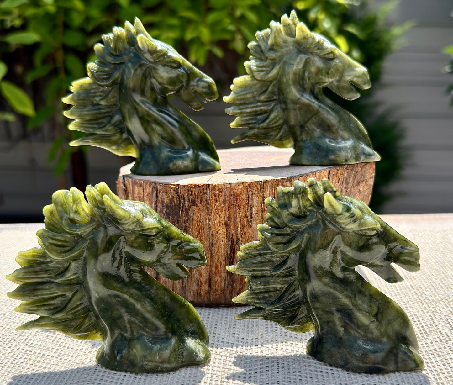 Wholesale lot 4 PCs Natural Nephirte Jade Horse Crystal Healing Energy