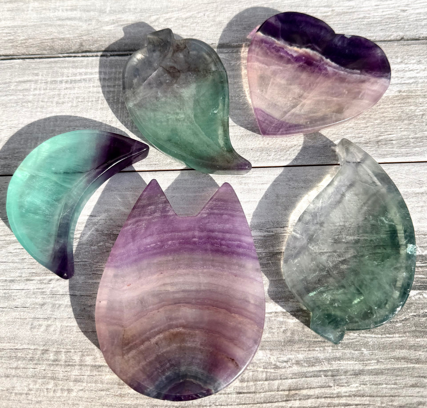 Wholesale Lot 5-6 pcs Natural Fluorite mixed Bowls Crystal Healing Energy