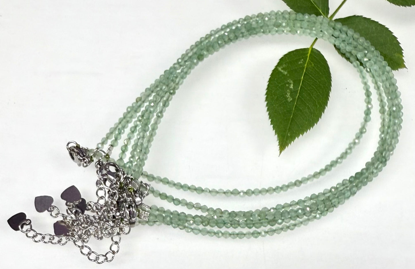 6 PCs 2mm Faceted Natural Aventurine Anklets Stainless Steel Finding