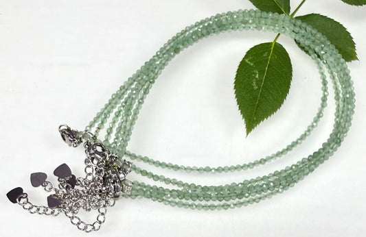 6 PCs 2mm Faceted Natural Aventurine Anklets Stainless Steel Finding