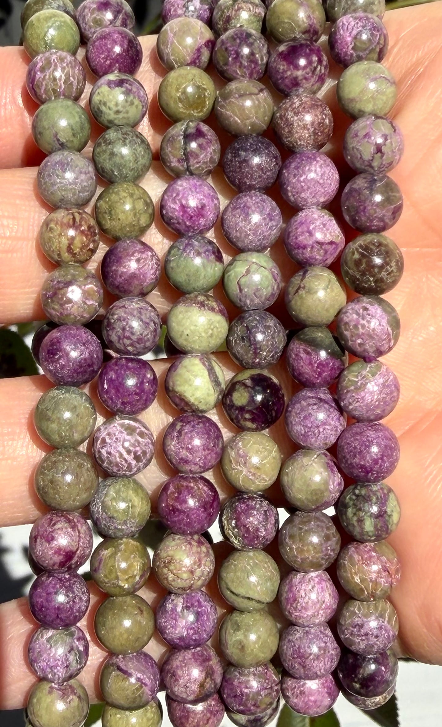 Wholesale 6 Pcs Natural Atlantisite 6mm 7.5” Crystal Healing Stretch Bracelet