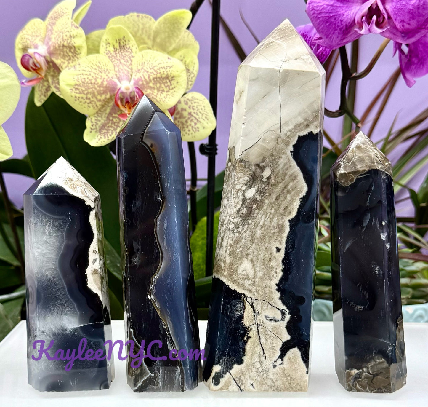 Wholesale Lot 3-4pcs large Natural Volcano Agate Obelisk Tower Point Crystal Healing