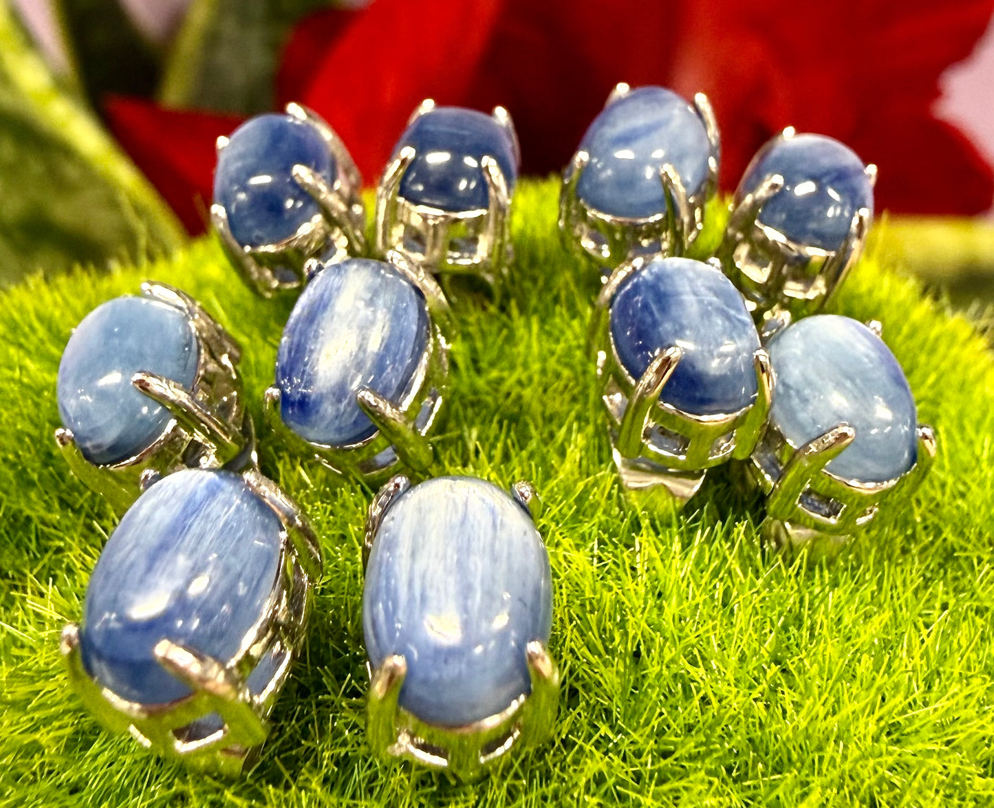 Wholesale Lot 5 Pairs Natural Blue Kyanite Sterling Silver(925) Earring Studs 6x8mm