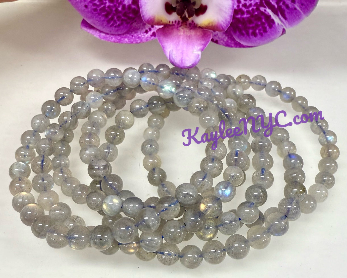 Wholesale 6 Pcs Natural Labradorite Bracelet 6mm 7.5” Healing Energy Crystal