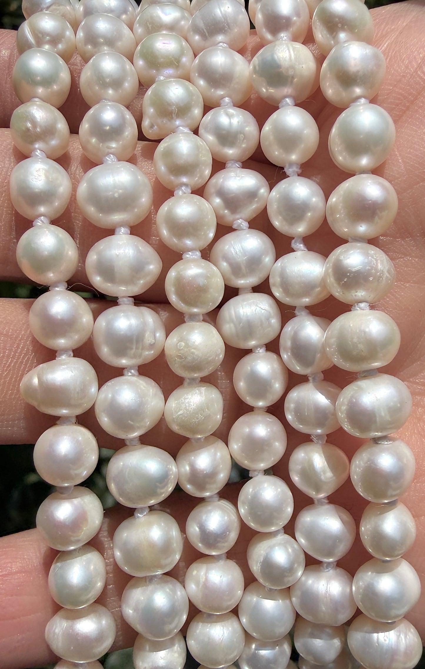 6 PCs 6 pcs ~7mm Natural Freshwater Pearl Necklace Healing Energy