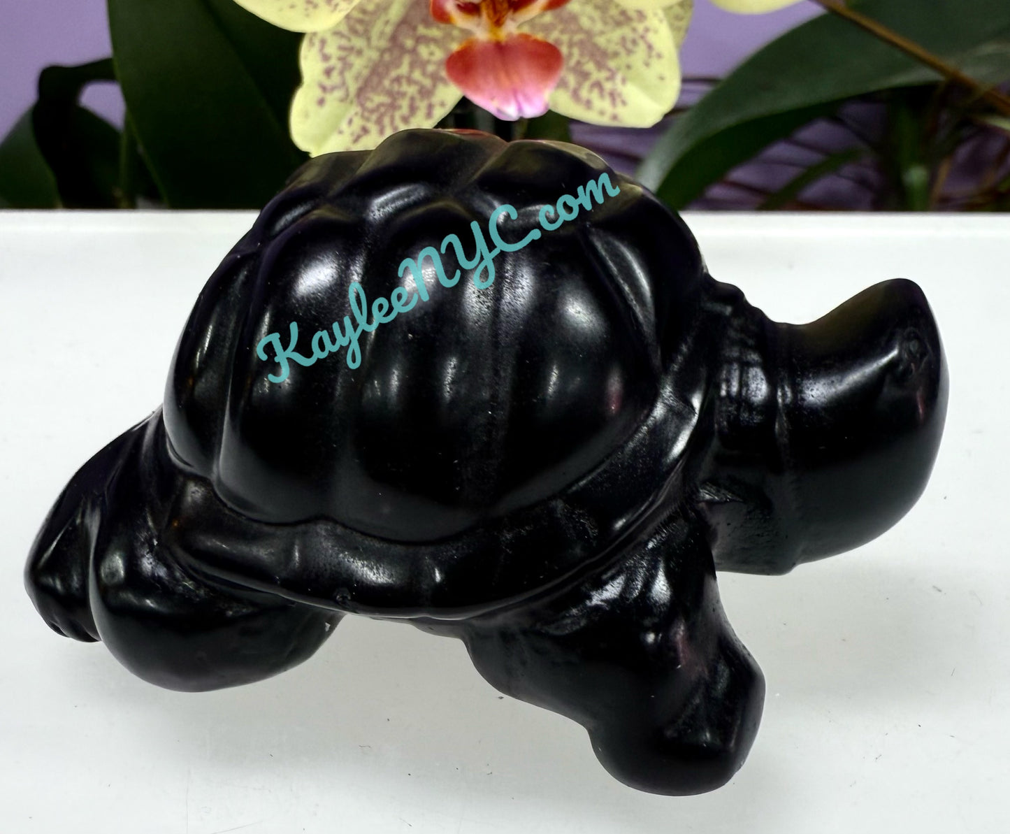 Wholesale Lot 4 pcs 8.5cm Natural Black Obsidian Yooperlite aka Emberlite Turtles Crystals Healing Energy