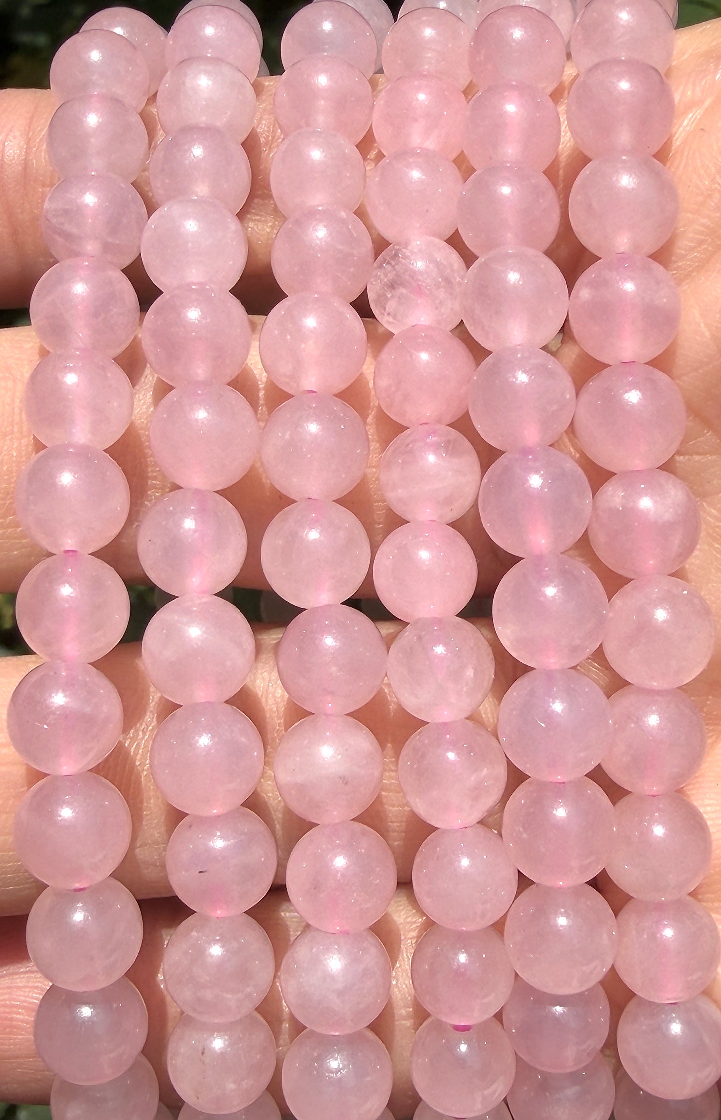Wholesale Lot 6 Pcs Natural Rose Quartz 6mm 7.5” Crystal Healing Stretch Bracelet