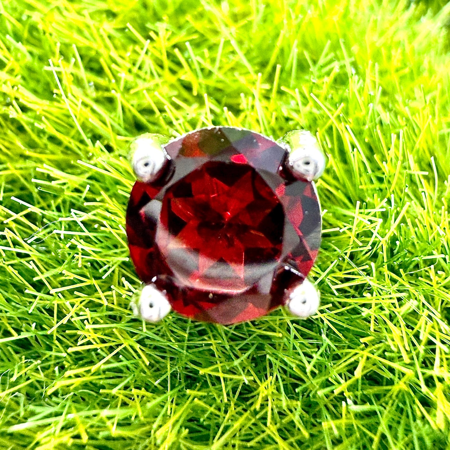 Wholesale Lot 5 Pairs Natural Garnet Earring Stud 6mm