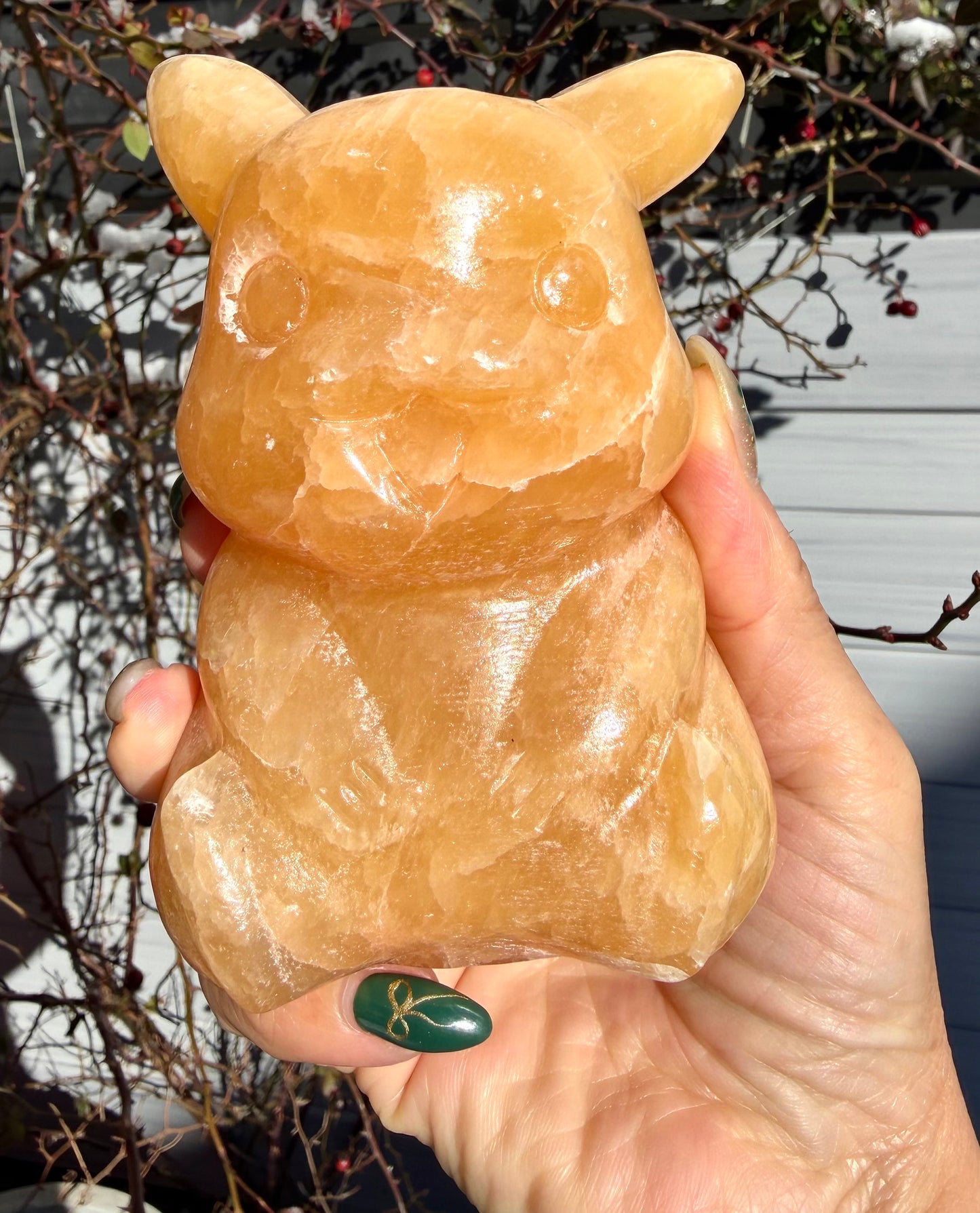 3 PCs Natural Orange Calcite Pikachu Crystal Healing Energy