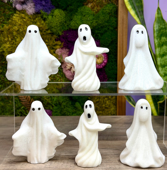 6 PCs 8cm Natural Snow Quartz Ghost Figurines healing energy
