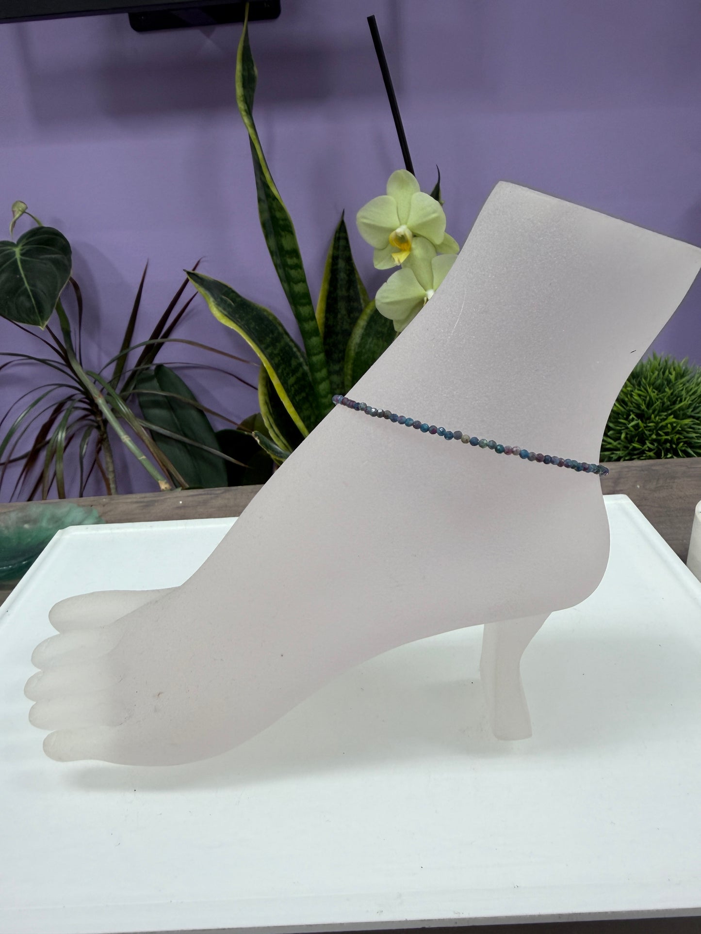 Wholesale 6 Pcs 2mm Natural Ruby and Sapphire Anklets Crystals Healing Energy