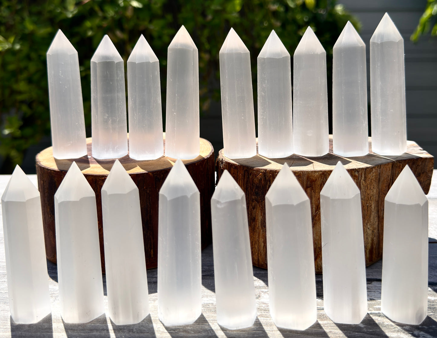 Wholesale Lot 2 lbs Natural Selenite aka Satin Spar Obelisk Tower Point Crystal Healing Energy