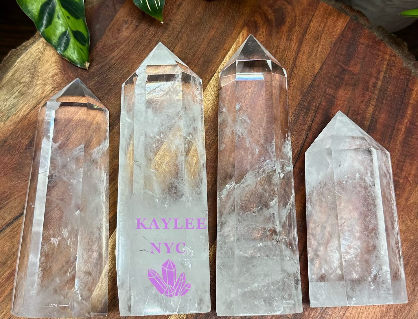 4 pcs Large Natural Clear Quartz tower point