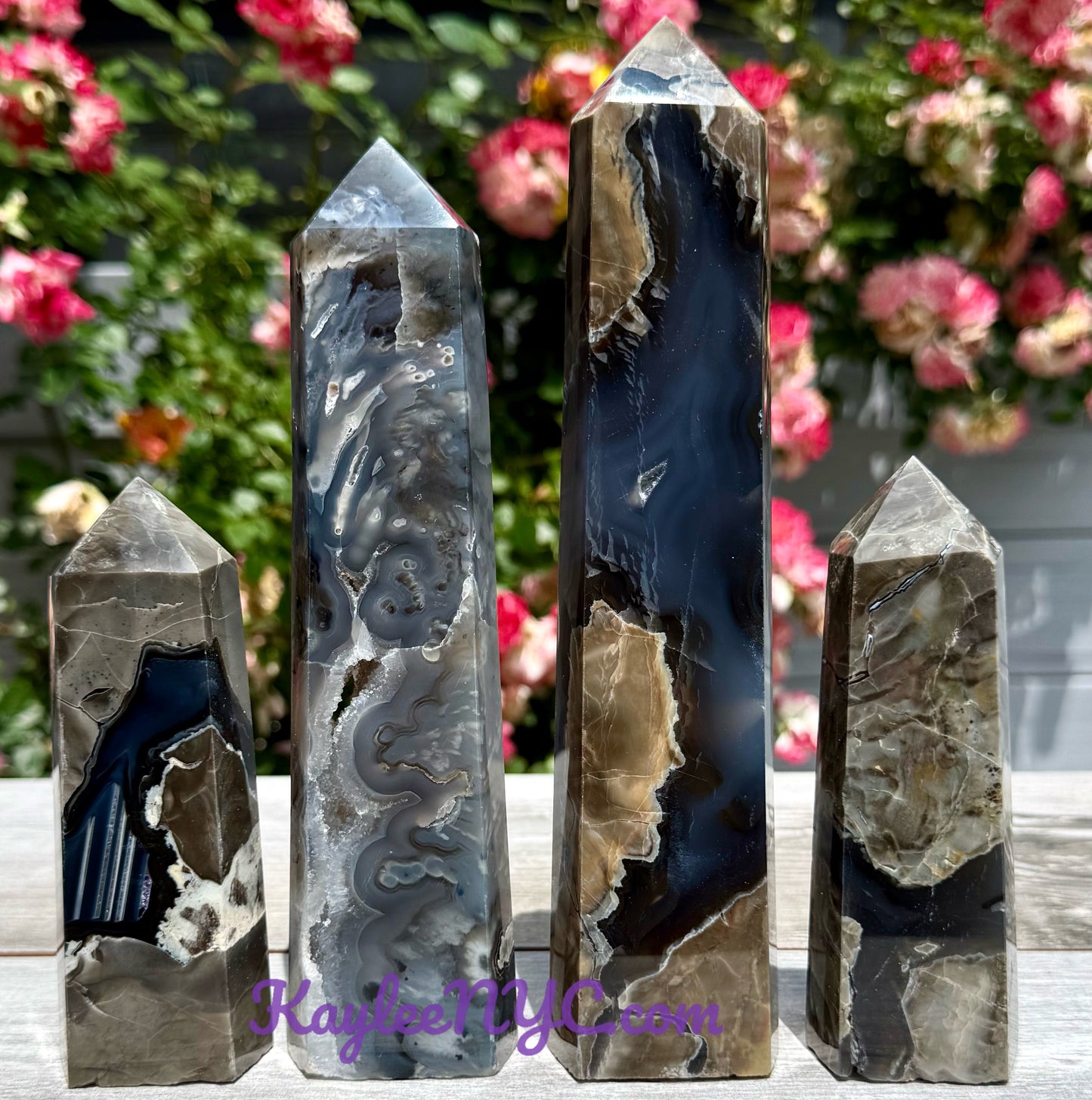 Wholesale Lot 3-4pcs large Natural Volcano Agate Obelisk Tower Point Crystal Healing