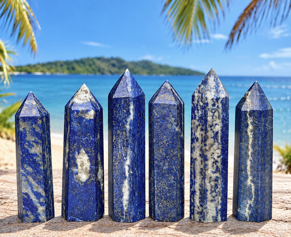 Wholesale Lot 1 Lb Lapis Lazuli Tower Obelisk Point Crystal Natural Energy