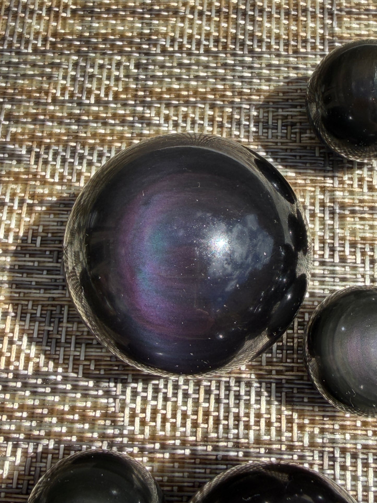 Wholesale Lot 1 Lb Natural Rainbow Obsidian Sphere Crystal Ball Energy Healing