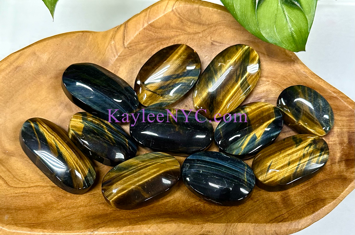 Wholesale Lot 1 Lb Natural Blue Tiger Eye Crystal Palm Stone Healing Energy