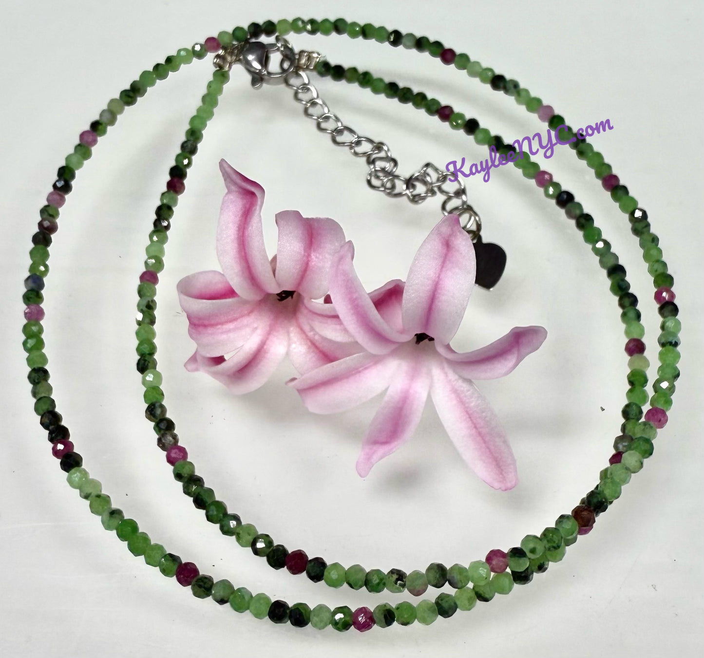 6 PCs 2mm Natural Ruby Zoisite Necklaces