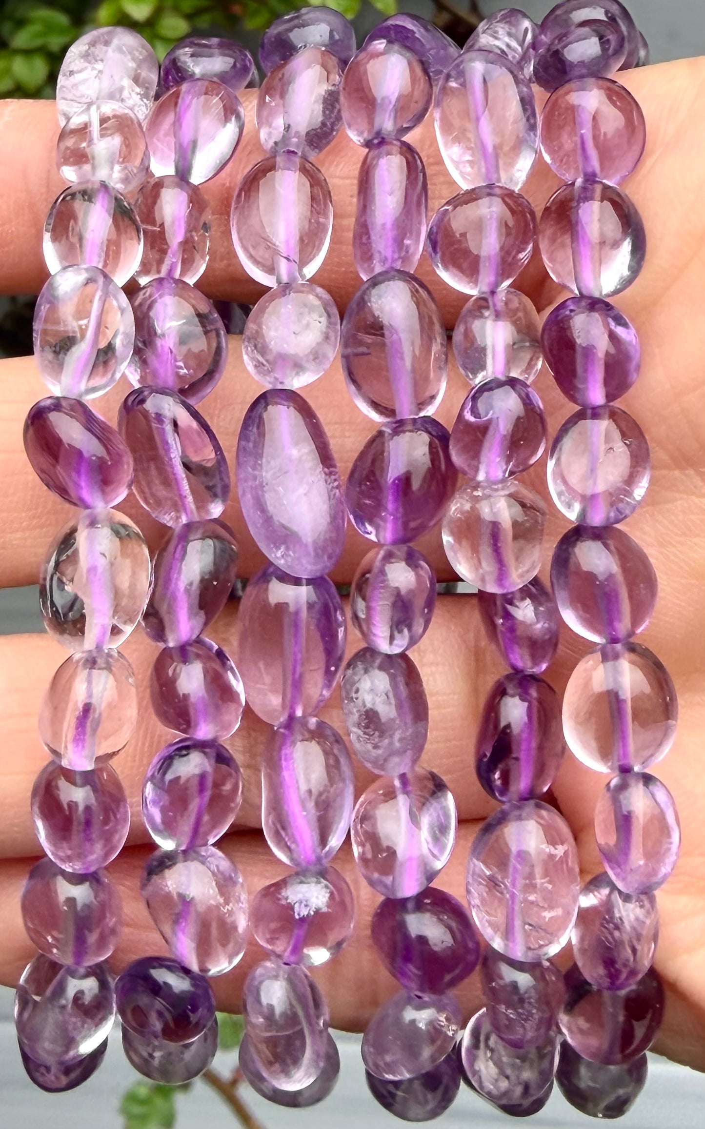 Wholesale 6 Pcs 6mm Natural Amethyst 7” Crystal Healing Stretch Bracelet