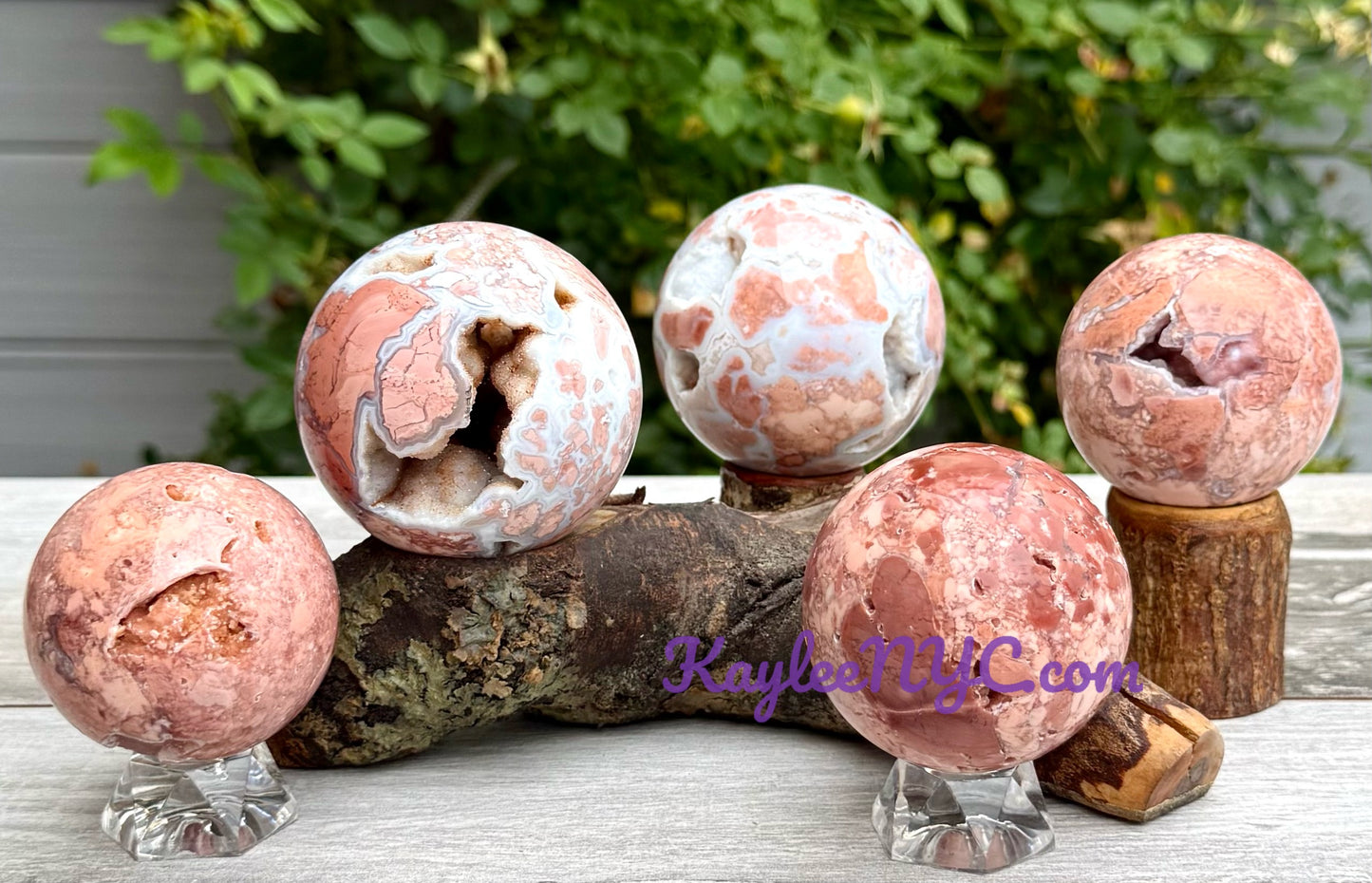 5-7 PCs Natural Pink Agate Sphere