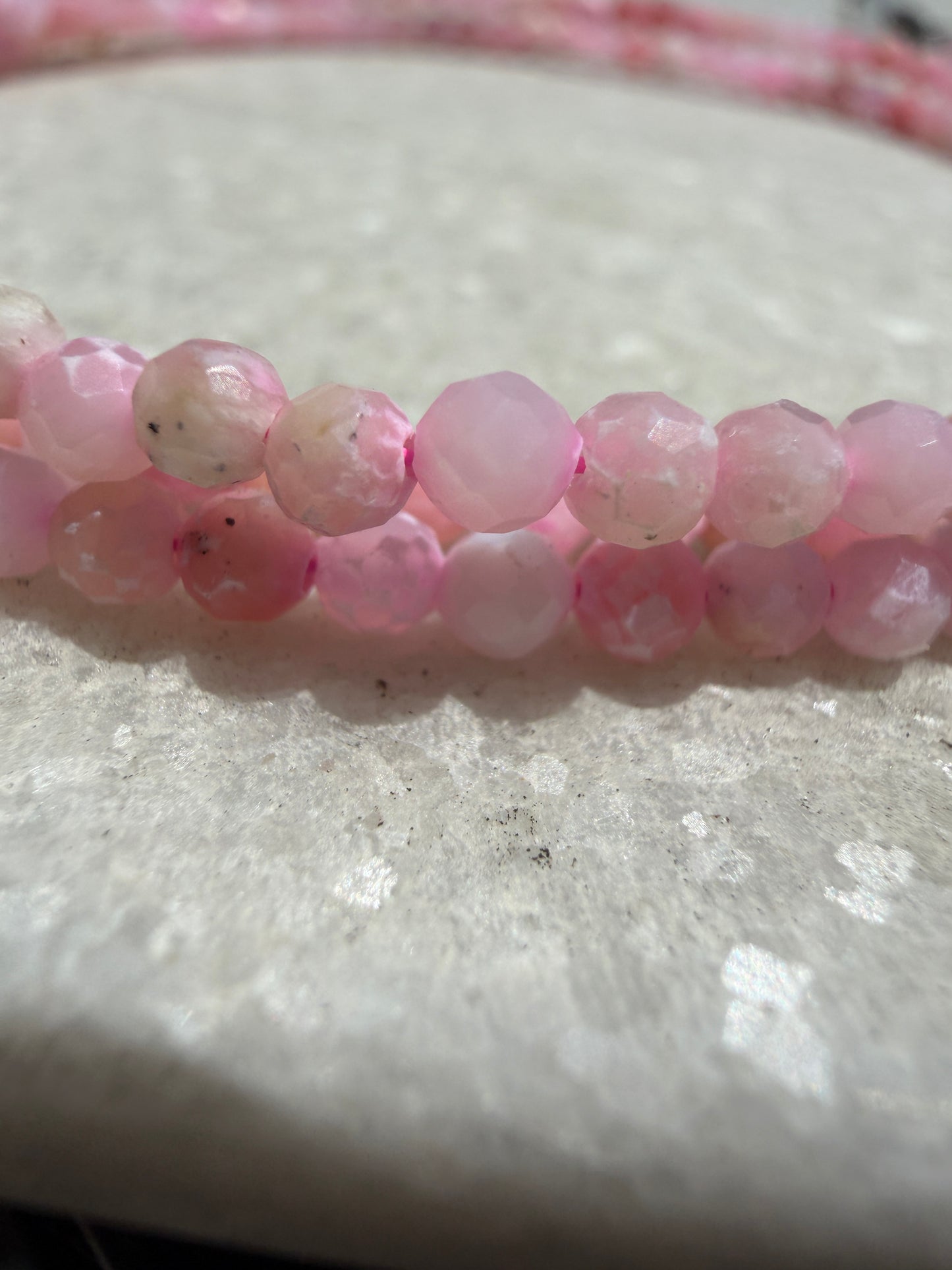 Wholesale Lot – 6 PCS 3mm Faceted Pink Opal Glasses Chains