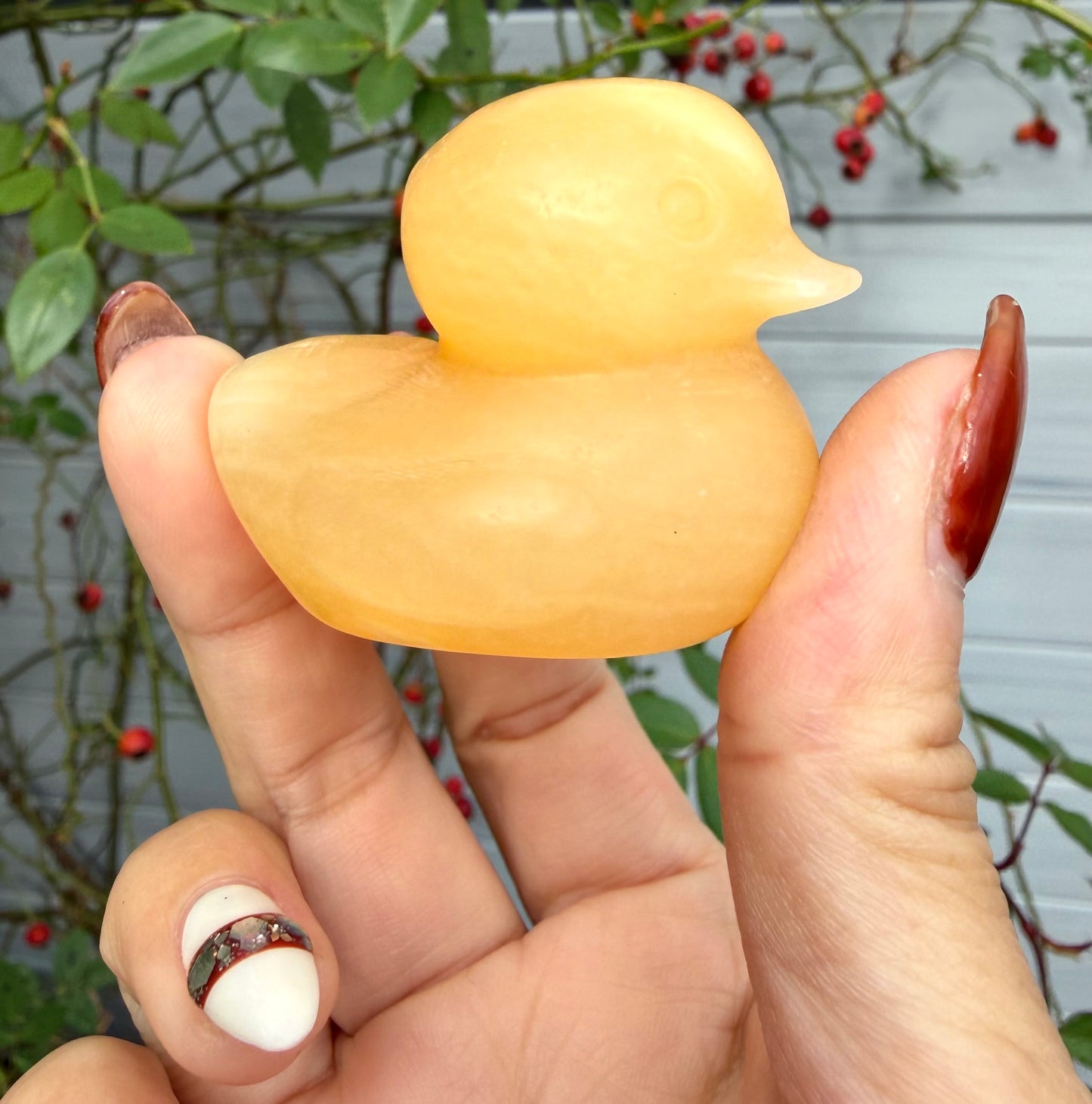 8 PCs 5cm Natural Orange Calcite Duck Crystal Healing Energy