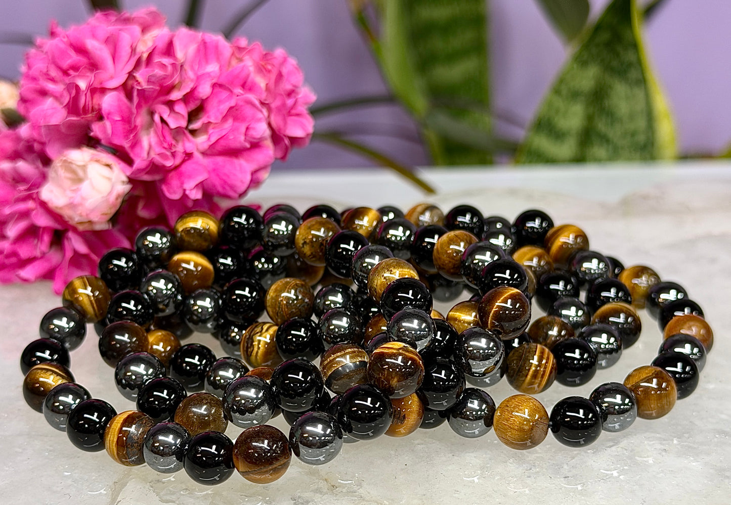 Wholesale 6 Pcs Protection Crystal Healing Stretch Bracelet 8mm 7.5"