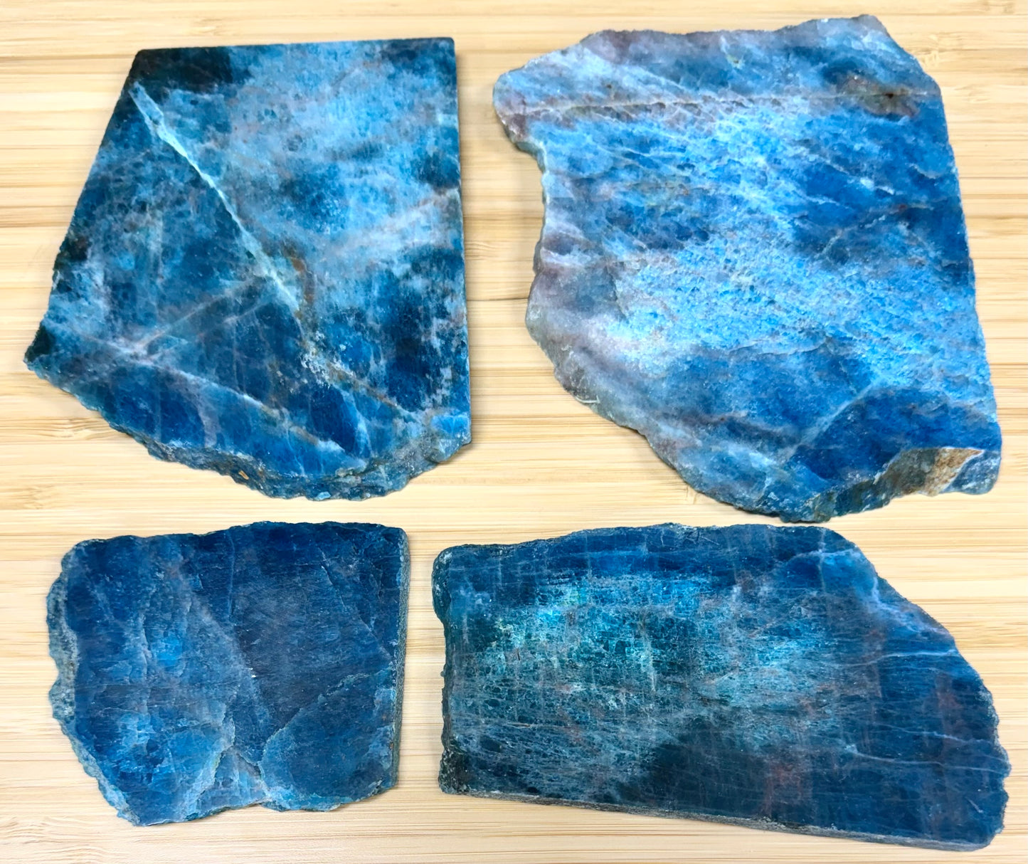 4PCs Natural Apatite polished Slabs crystal healing energy