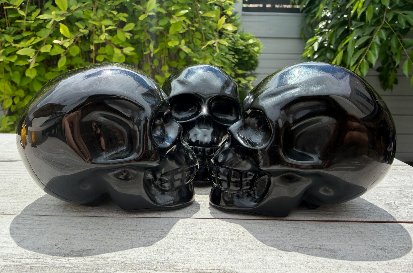 Wholesale lot 3 Pcs Natural Black Obsidian Skull