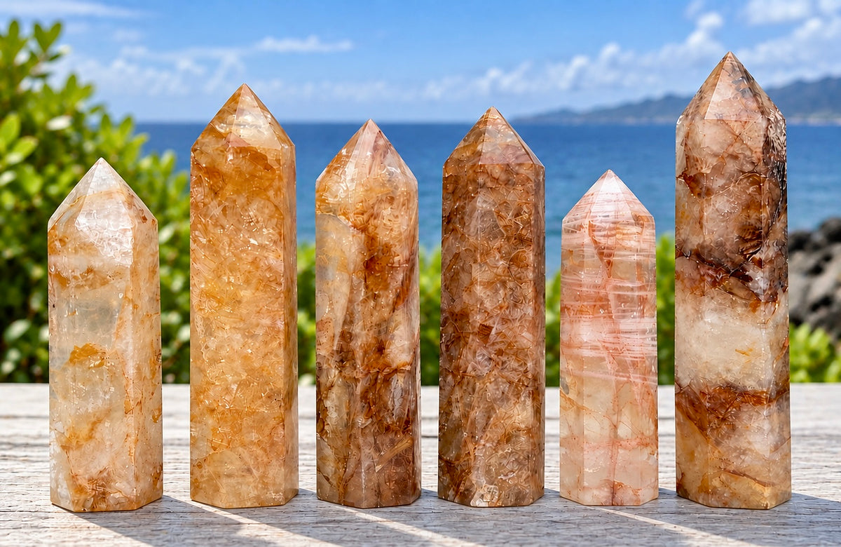 Wholesale Lot 1 Lb Natural Golden Healer Quartz Obelisk Tower Point Crystal Healing