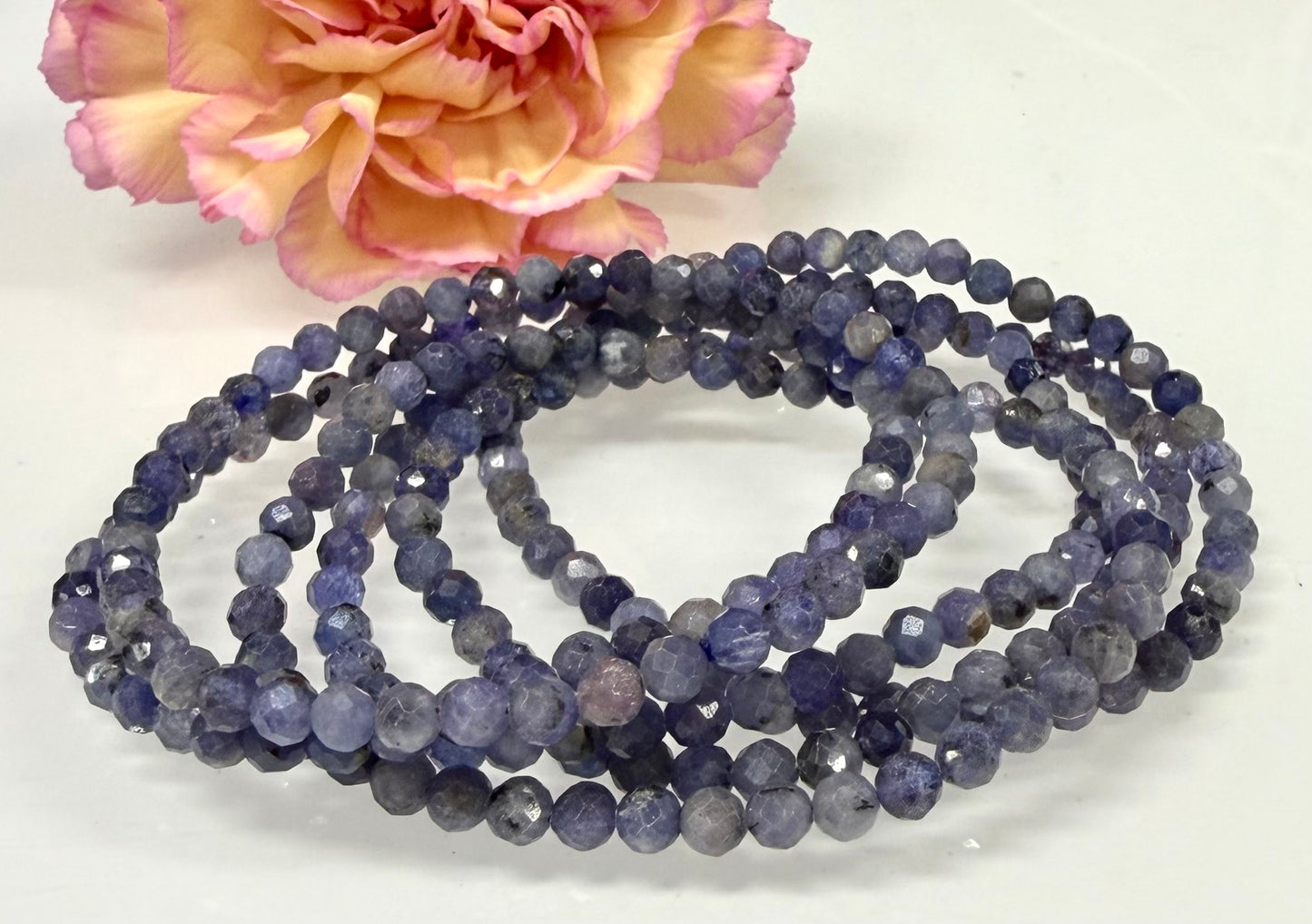Wholesale Lot 6 Pcs Natural Tanzanite 5mm Faceted 7.5” Crystal Healing Stretch Bracelet