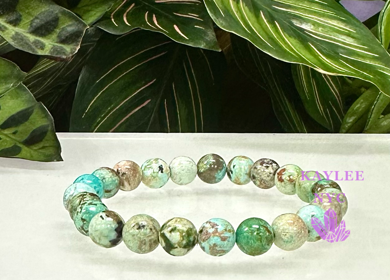 Wholesale 6 Pcs Natural Turquoise 8mm 7.5” Crystal Healing Stretch Bracelet