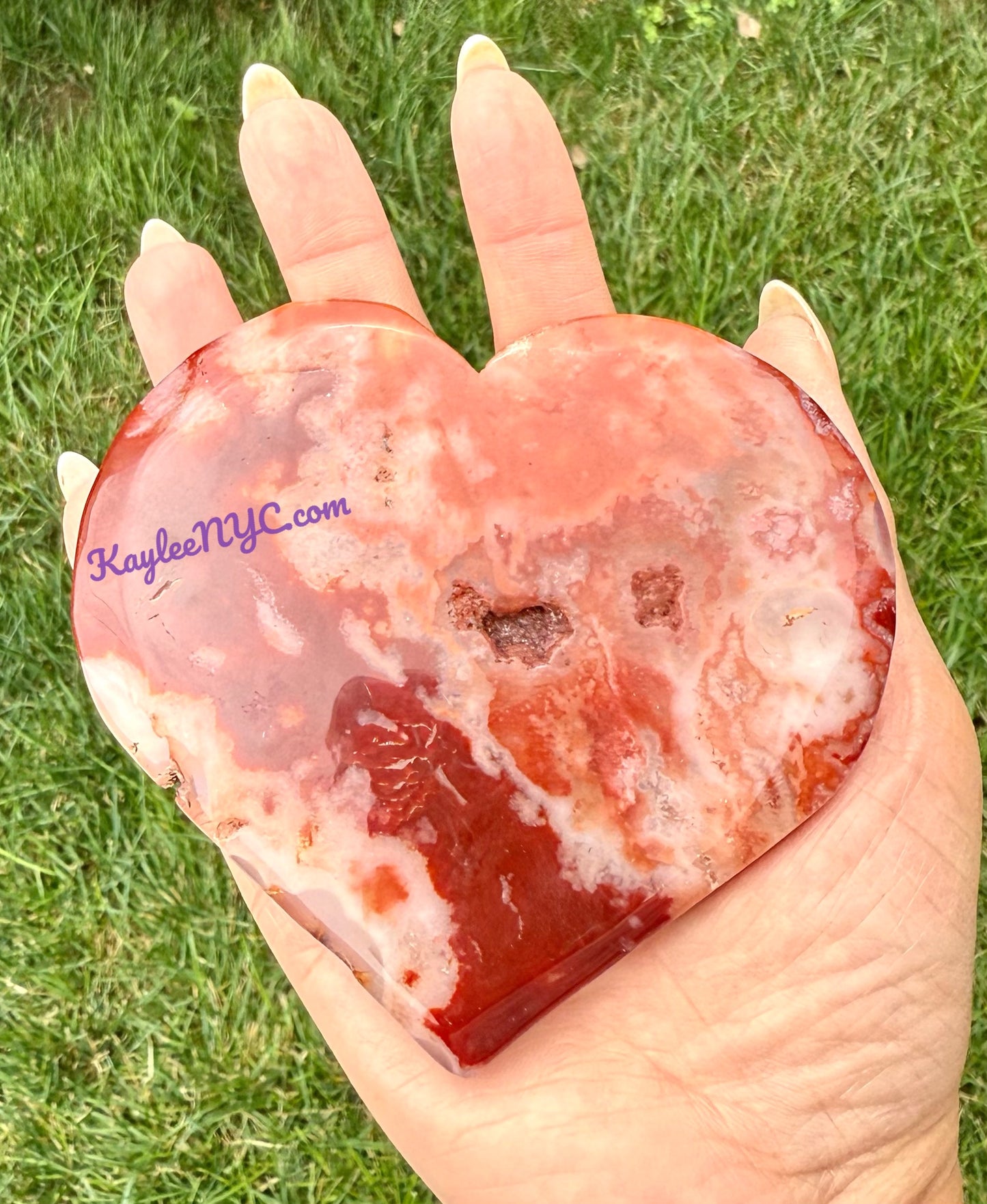 Wholesale Lot 2 lbs Natural Carnelian Flower Agate Heart Crystal Healing Energy