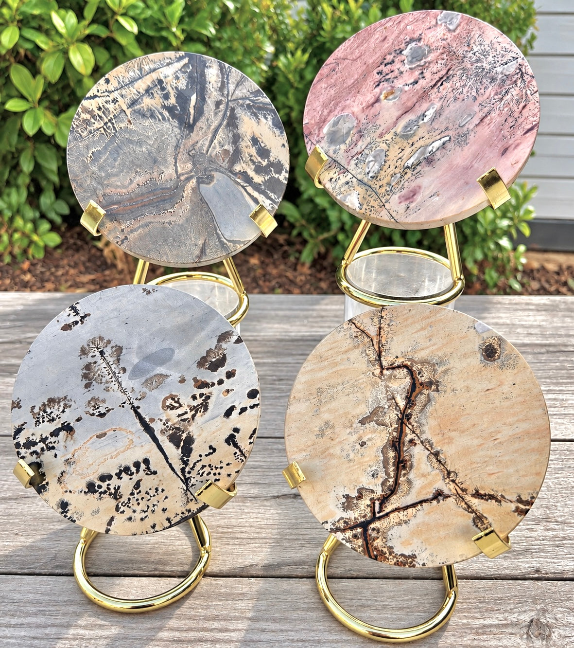 Wholesale Lot 4 pcs Natural Picture Jasper Slab with stand Crystal Healing Energy