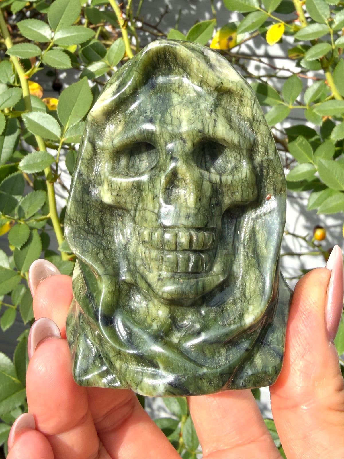 Wholesale lot 4 Pcs Natural Nephrite Jade Reaper Skeleton Crystal Healing Energy
