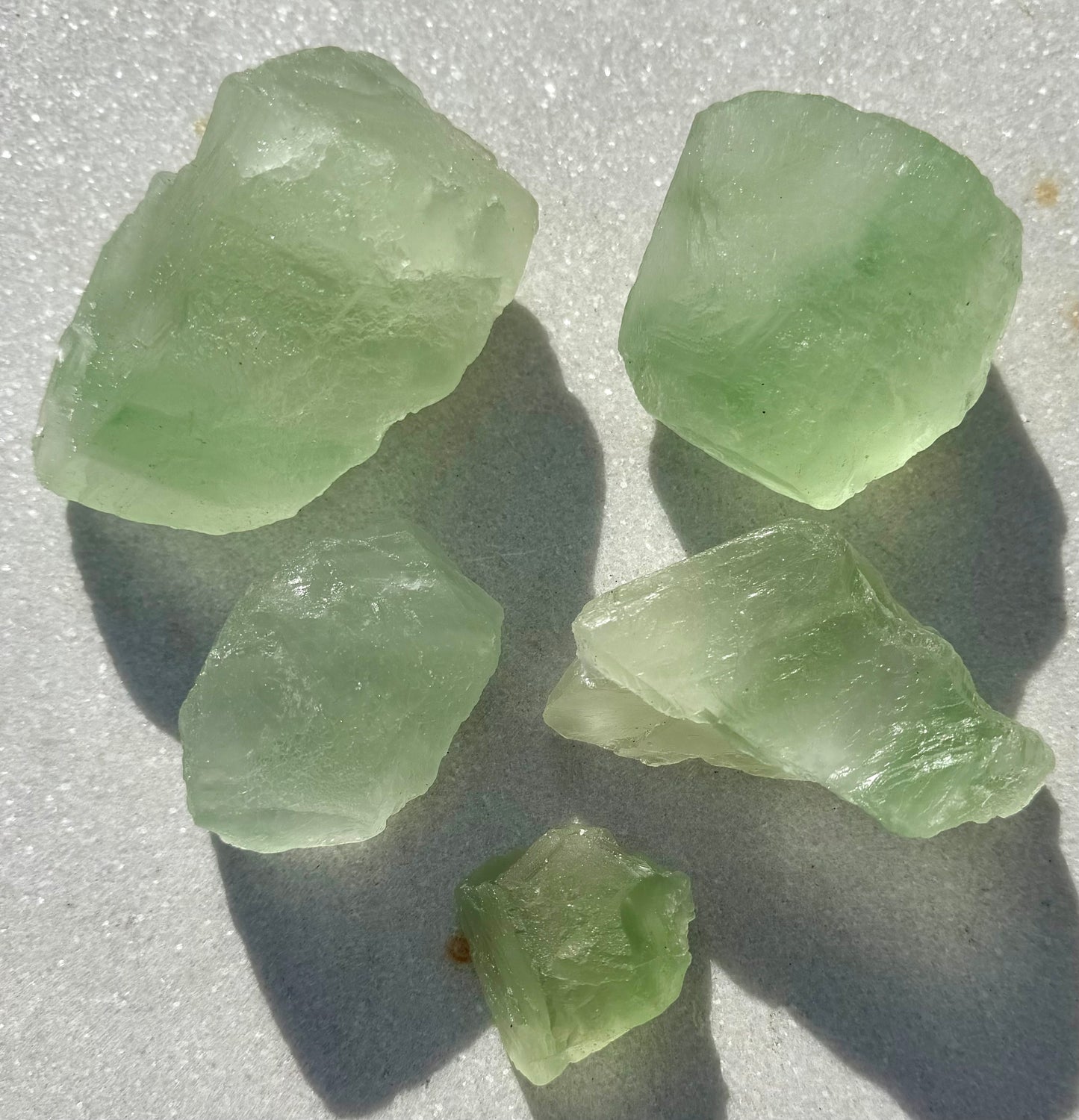 2 lbs Natural Green Fluorite Rough Crystals Healing Energy