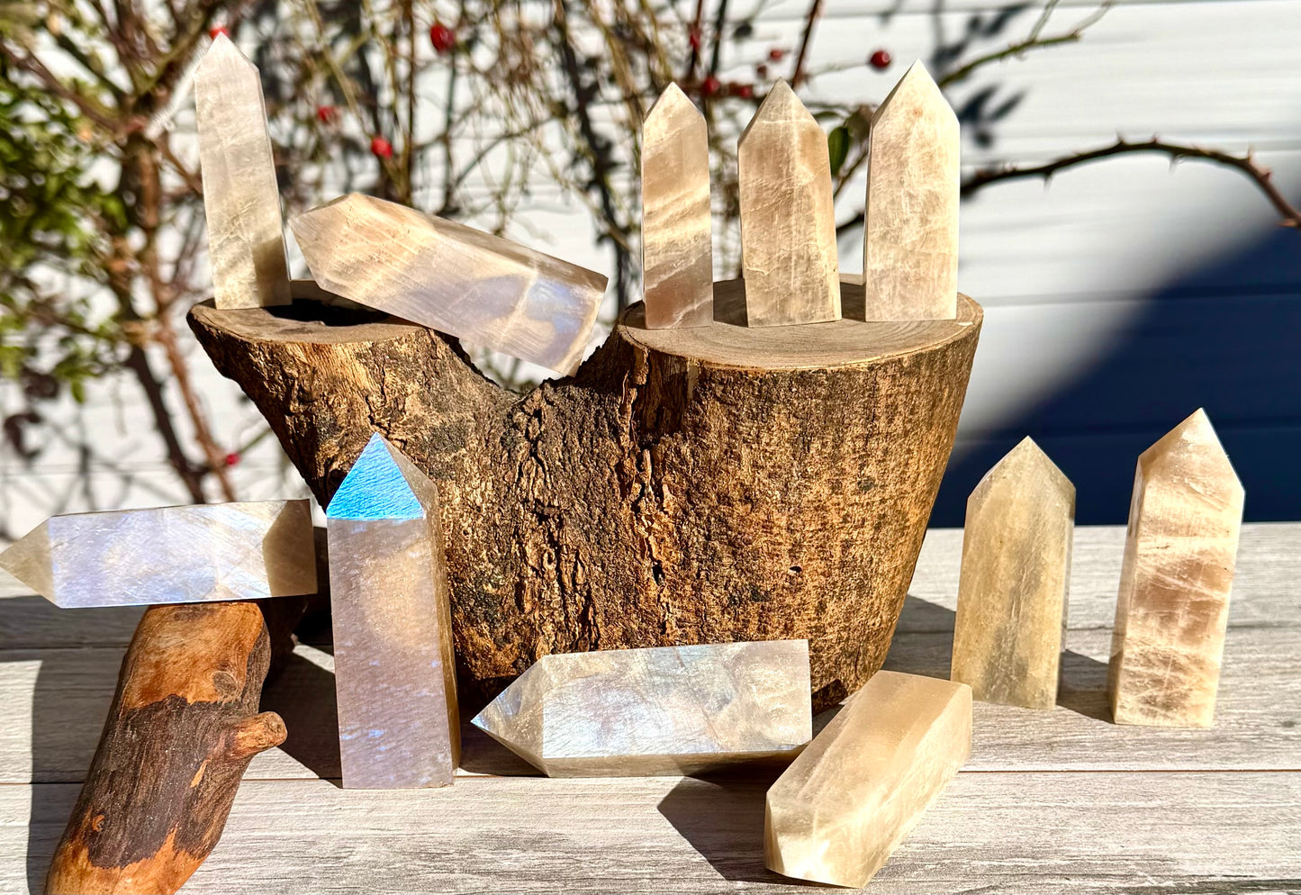 Wholesale Lot 2 lbs Natural Moonstone Obelisk Tower Point Crystal Healing Energy