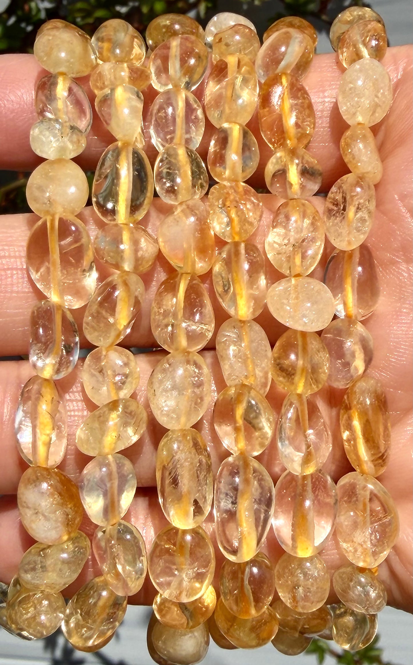 Wholesale 6 Pcs Citrine tumble Stretch Bracelet Crystal Healing Energy 6x8mm 7.5”