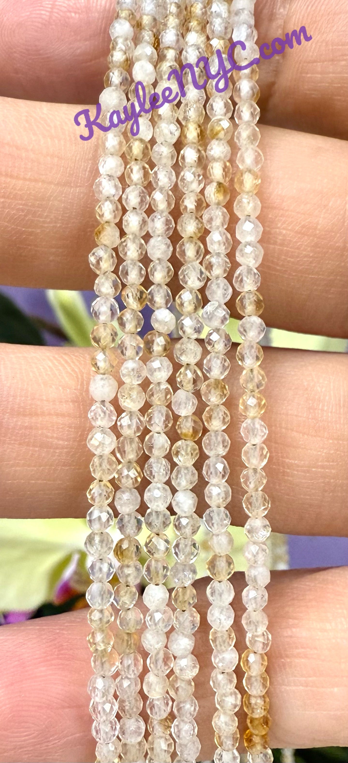 6 PCs 2mm Natural Citrine Necklaces