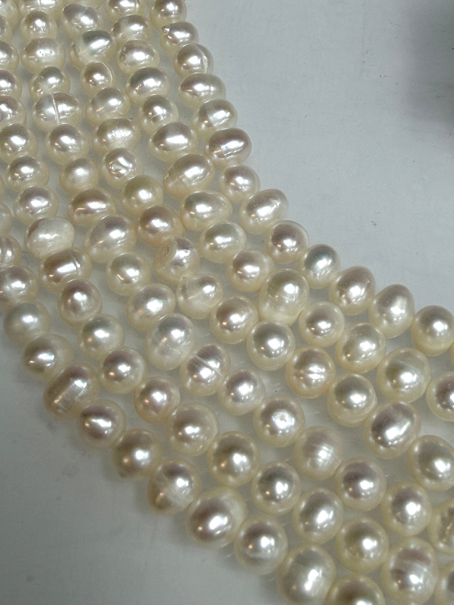 6 PCs 6 pcs ~6mm Natural Freshwater Pearl Necklace Healing Energy