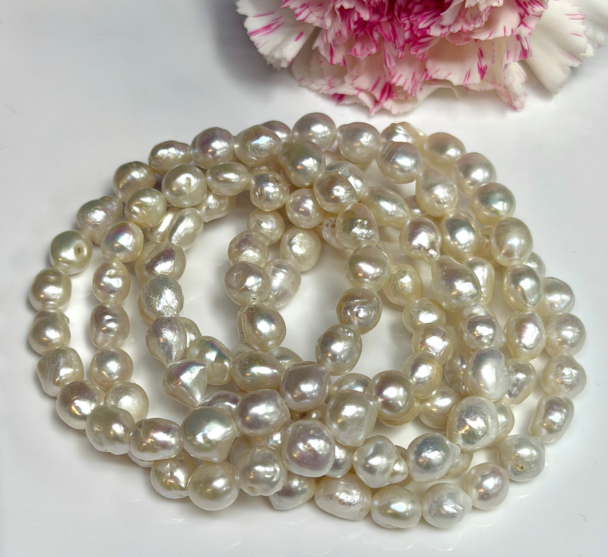 Wholesale 6 Pcs 7-8mm Natural Freshwater Pearl Healing Stretch Bracelet 7.5"