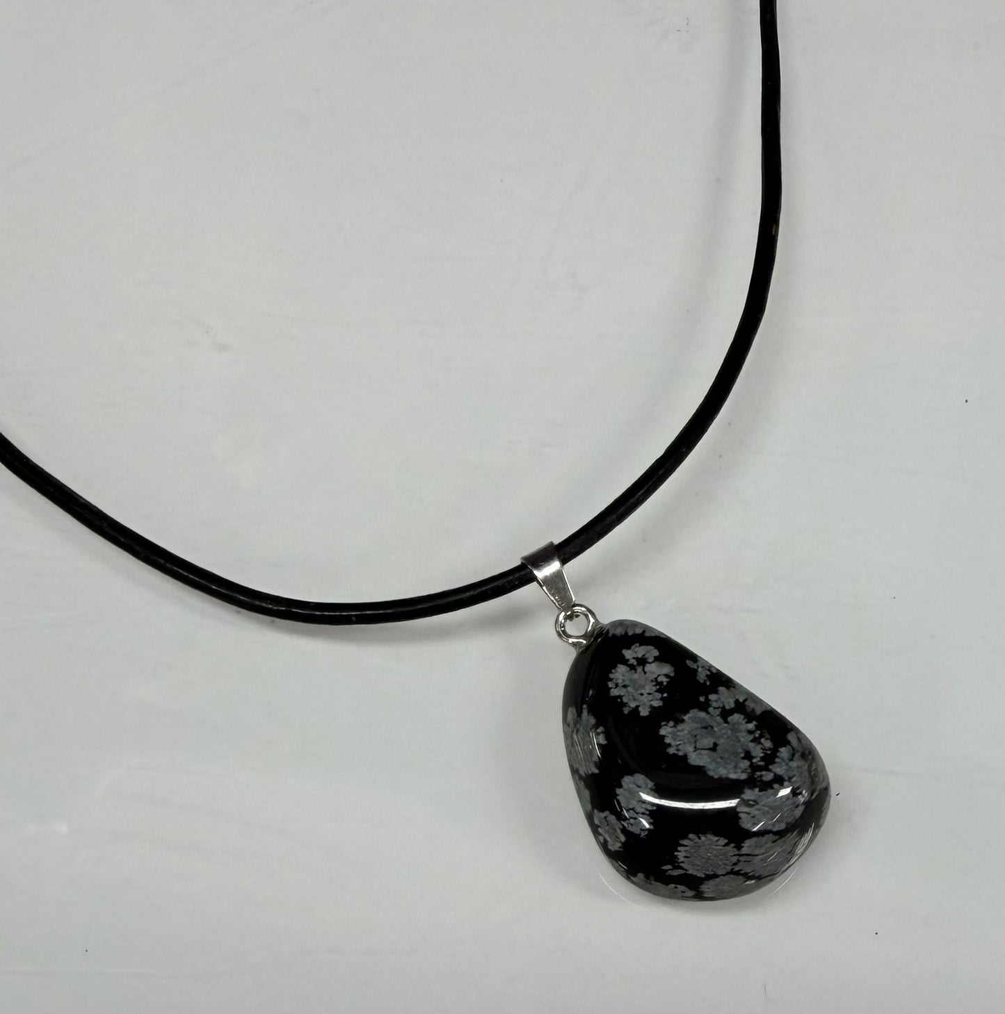 36 PCs Natural Snowflake Obsidian Crystal Pendant