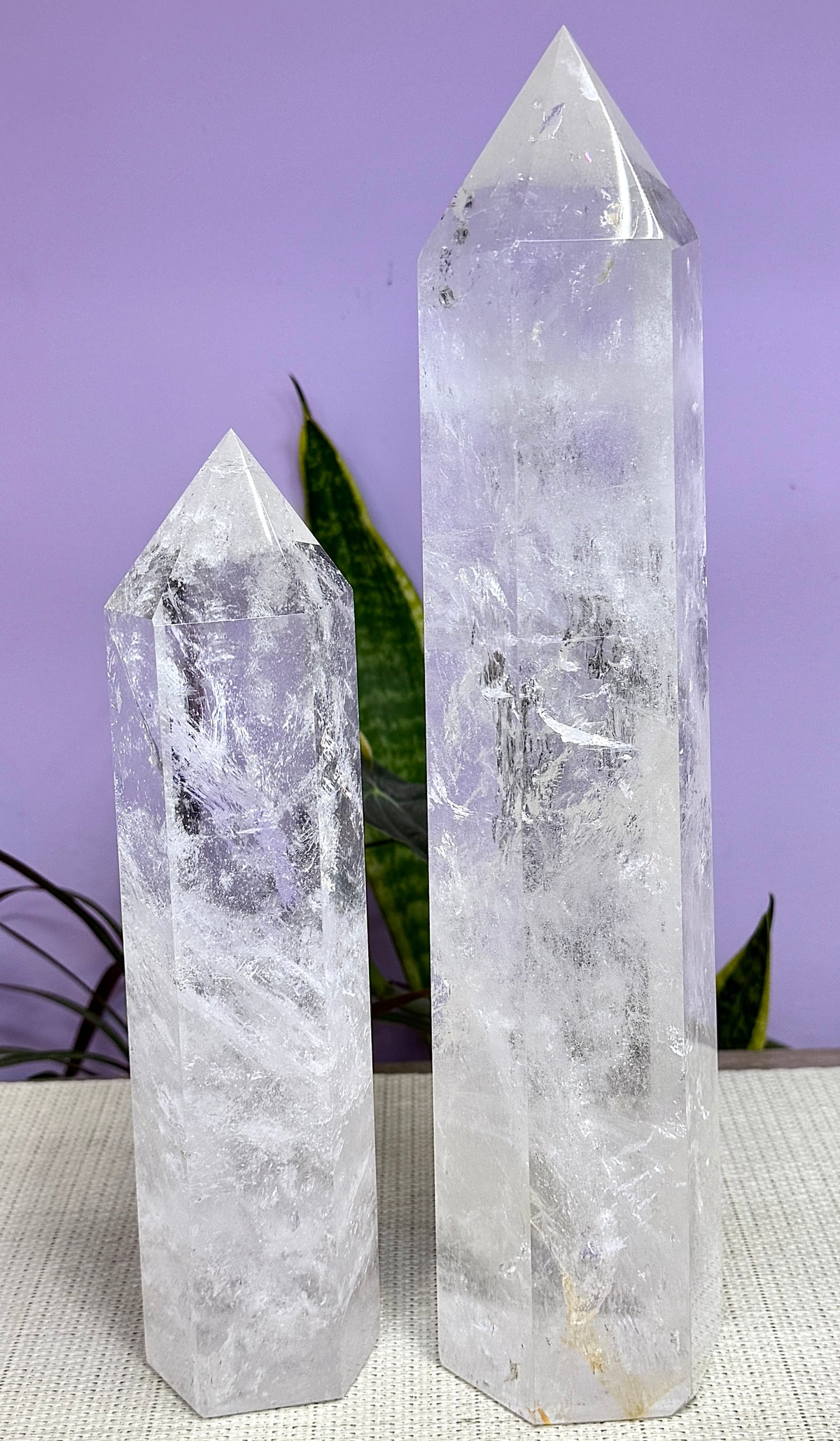 2-3pcs Natural Clear Quartz Large Tower Obelisk Crystals Healing Energy